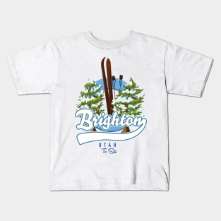 Brighton Utah to ski logo Kids T-Shirt